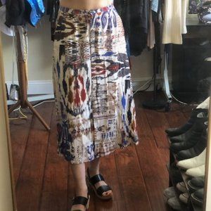 Ikat-print 7/8 length skirt